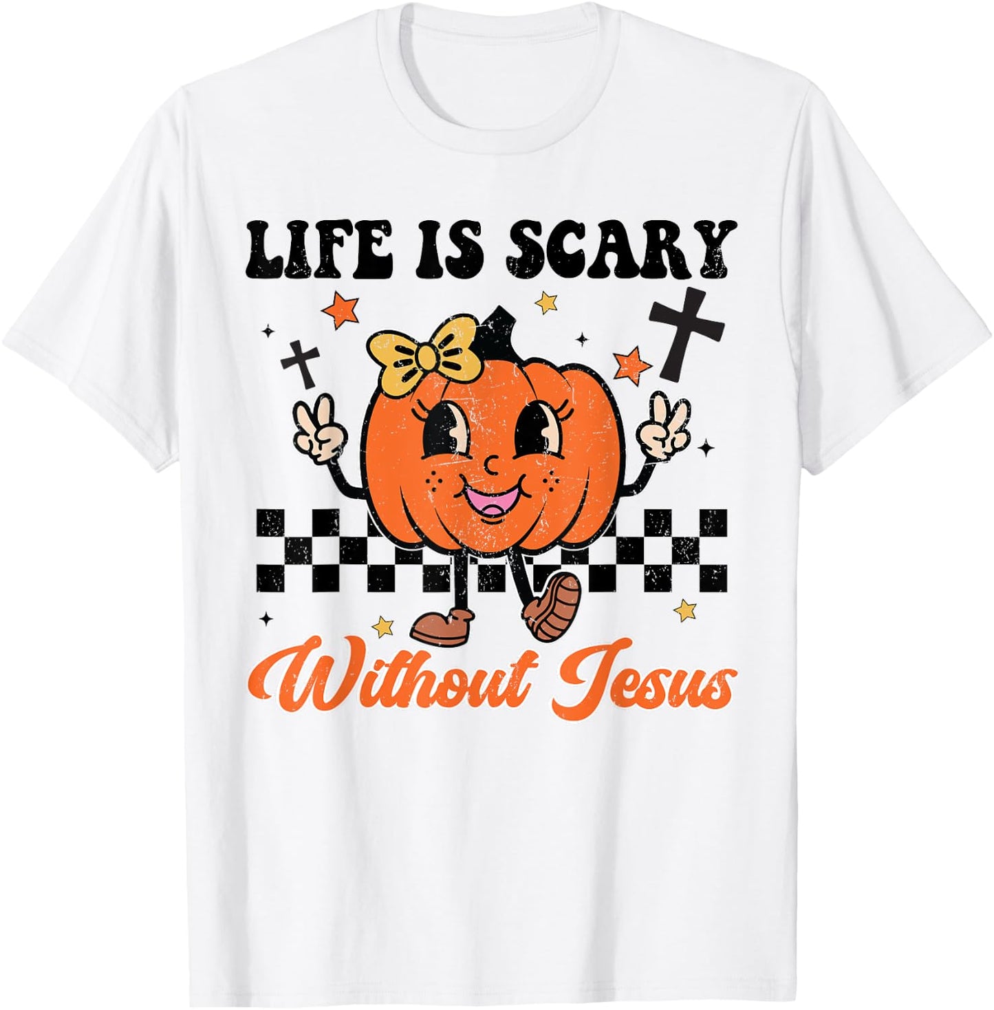 Christian Halloween Life Is Scary Without Jesus Girl Toddler T-Shirt - T-Shirt | White