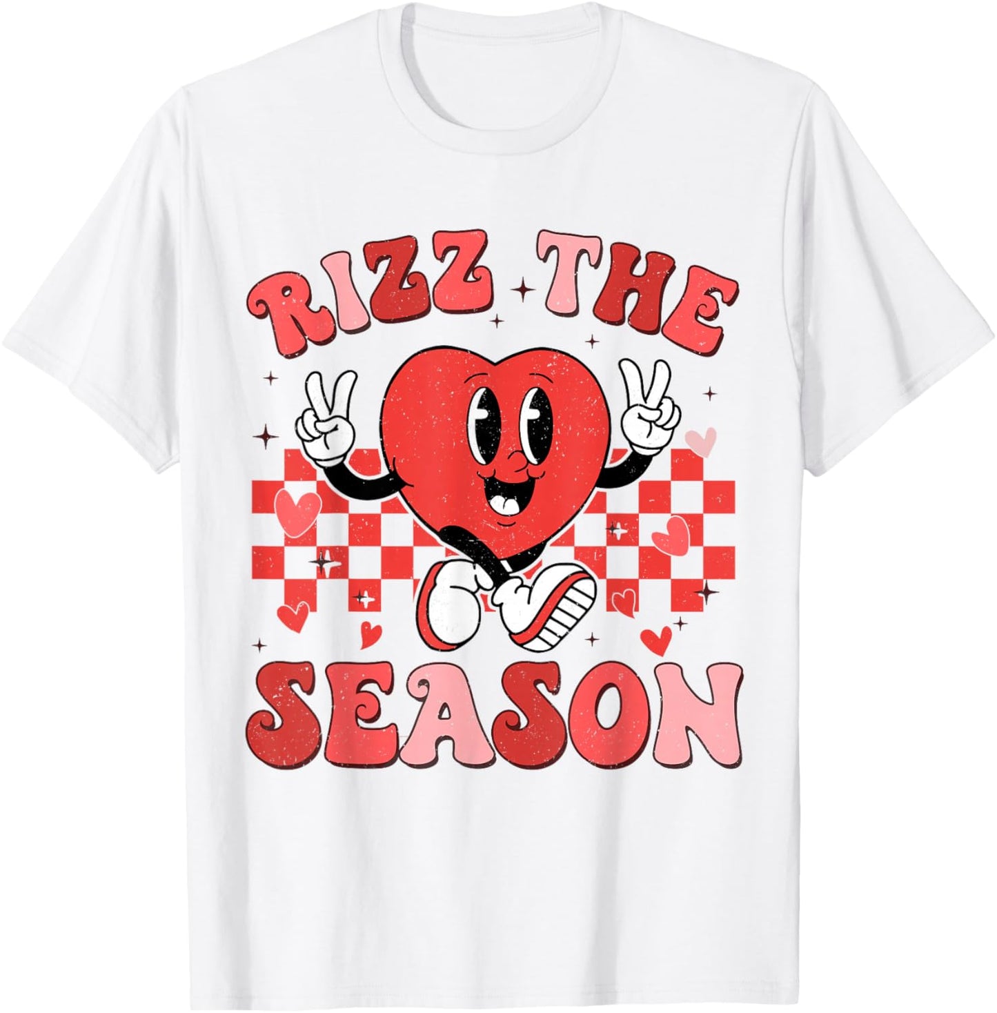 Rizz the Season Funny Valentine Groovy Valentine Rizzler T-Shirt - T-Shirt | White