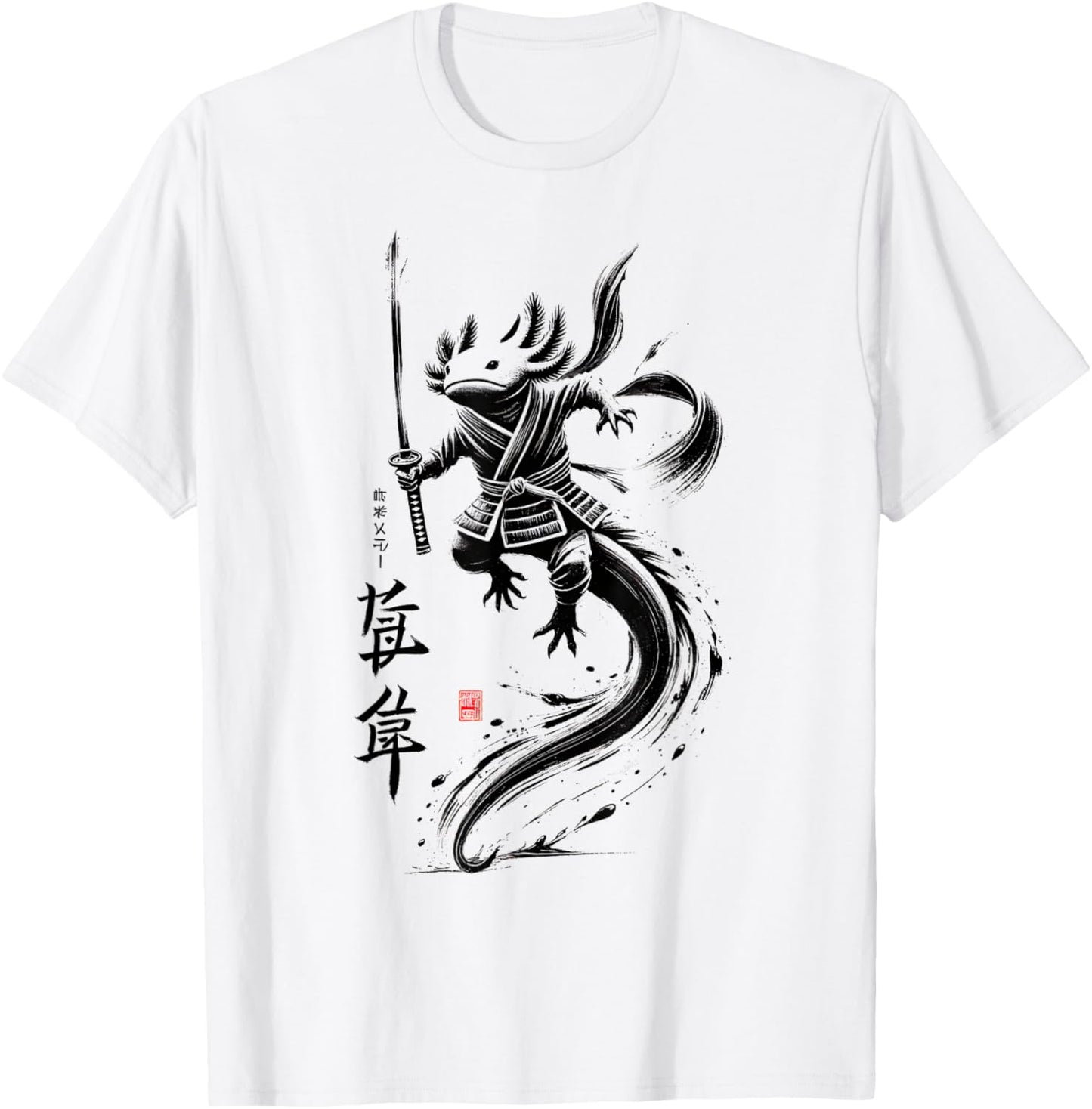 Japan Axolotl Ninja Japanese Samurai Warrior Boys Girls Kids T-Shirt - T-Shirt | White