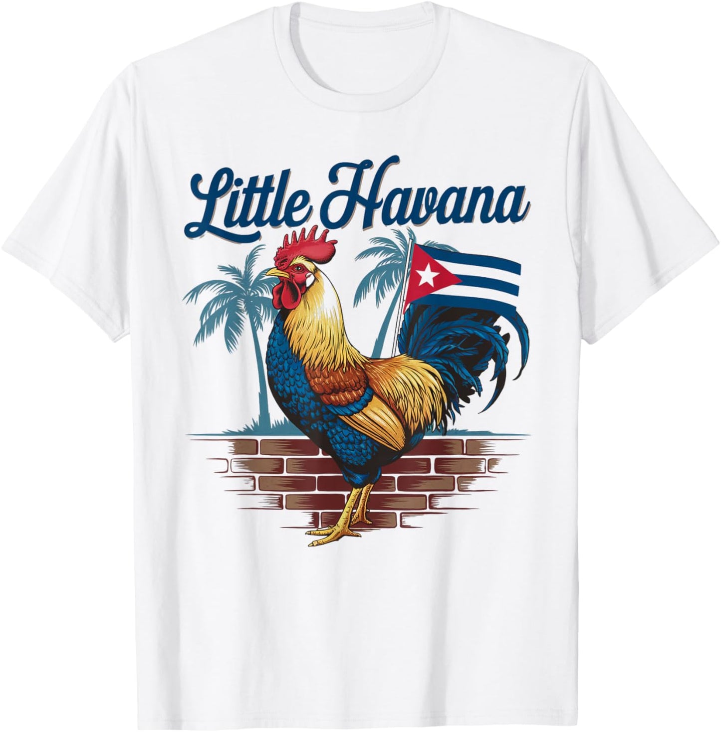 Little Cuban Rooster Fun Havana T-Shirt - T-Shirt | White