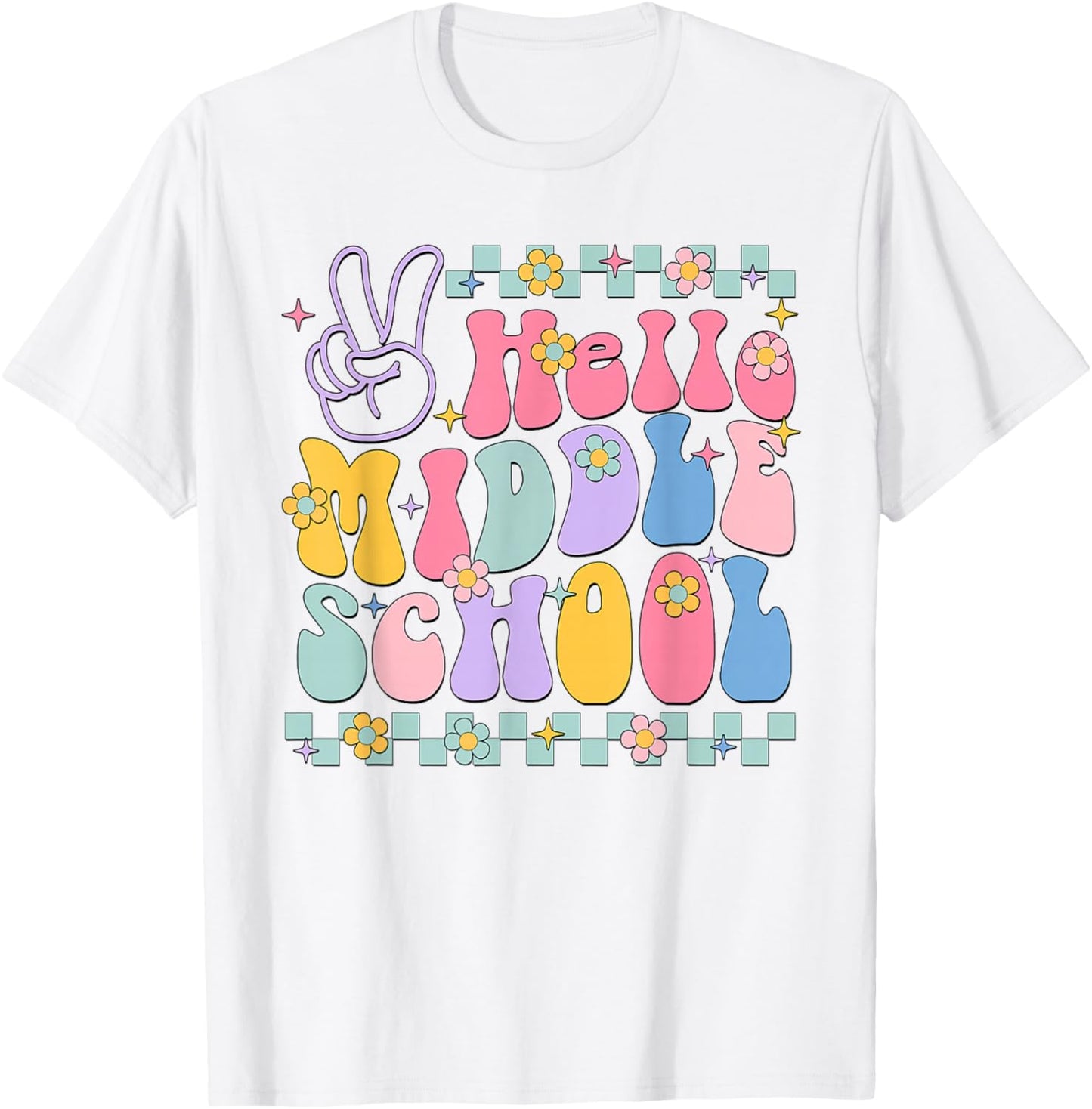 Hello Middle School Back To School Teachers Boys Girls Kids T-Shirt - T-Shirt | White