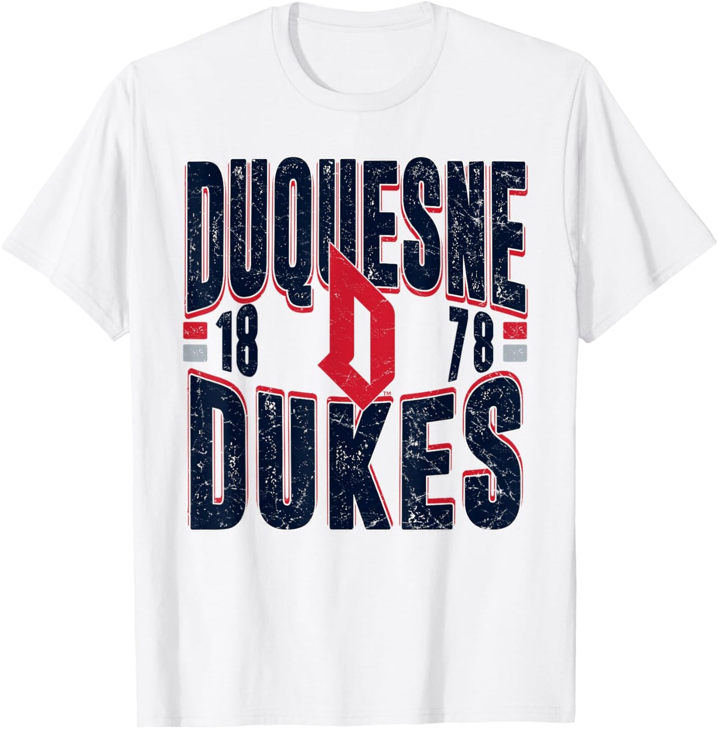 Duquesne Dukes Vintage 90's Retro White Officially Licensed T-Shirt - T-Shirt | White
