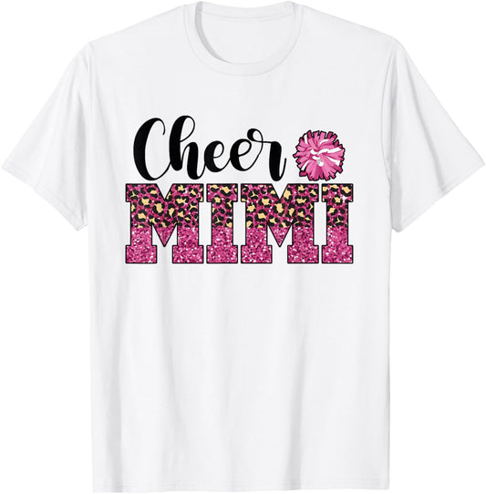 Cute Cheer Mimi Of A Cheerleader Mimi Grandma T-Shirt - T-Shirt | White