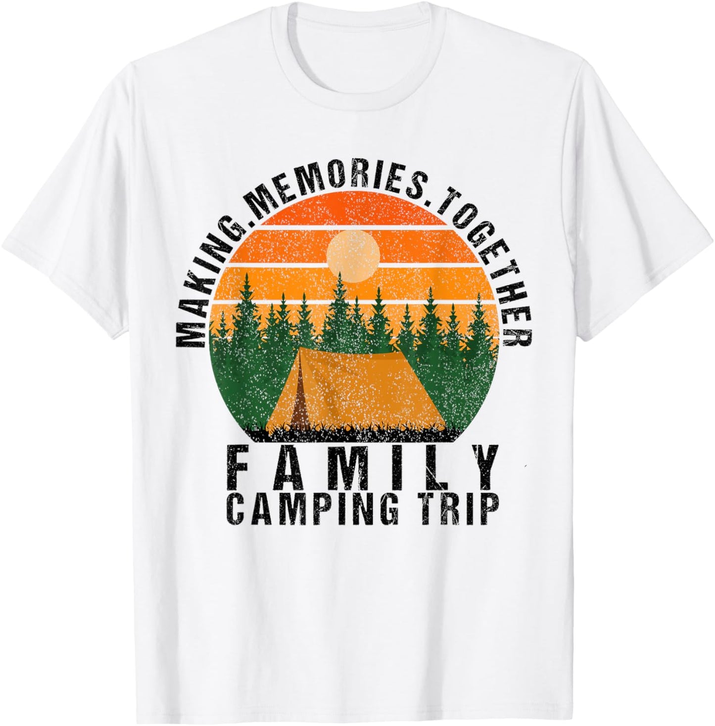 Vintage Camper Camp Family Camping Trip 2025 Women Men Kids T-Shirt - T-Shirt | White
