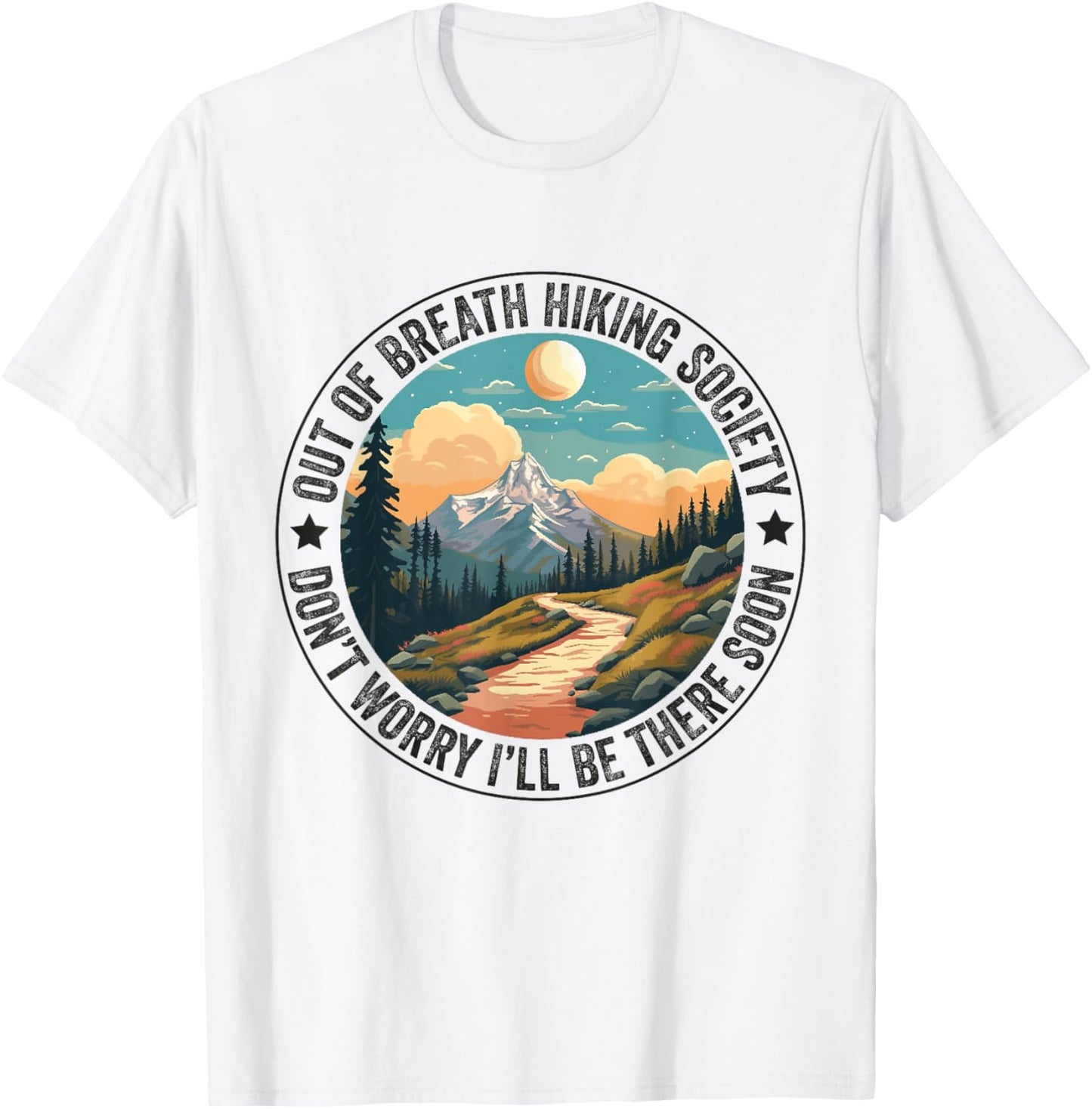 Out of Breath Hiking Society Women Hiker Nature Love T-Shirt - T-Shirt | White