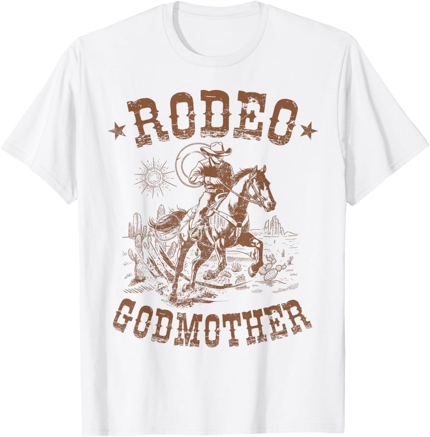 Rodeo Godmother Western Cowboy Family Matching Mother's Day T-Shirt - T-Shirt | White