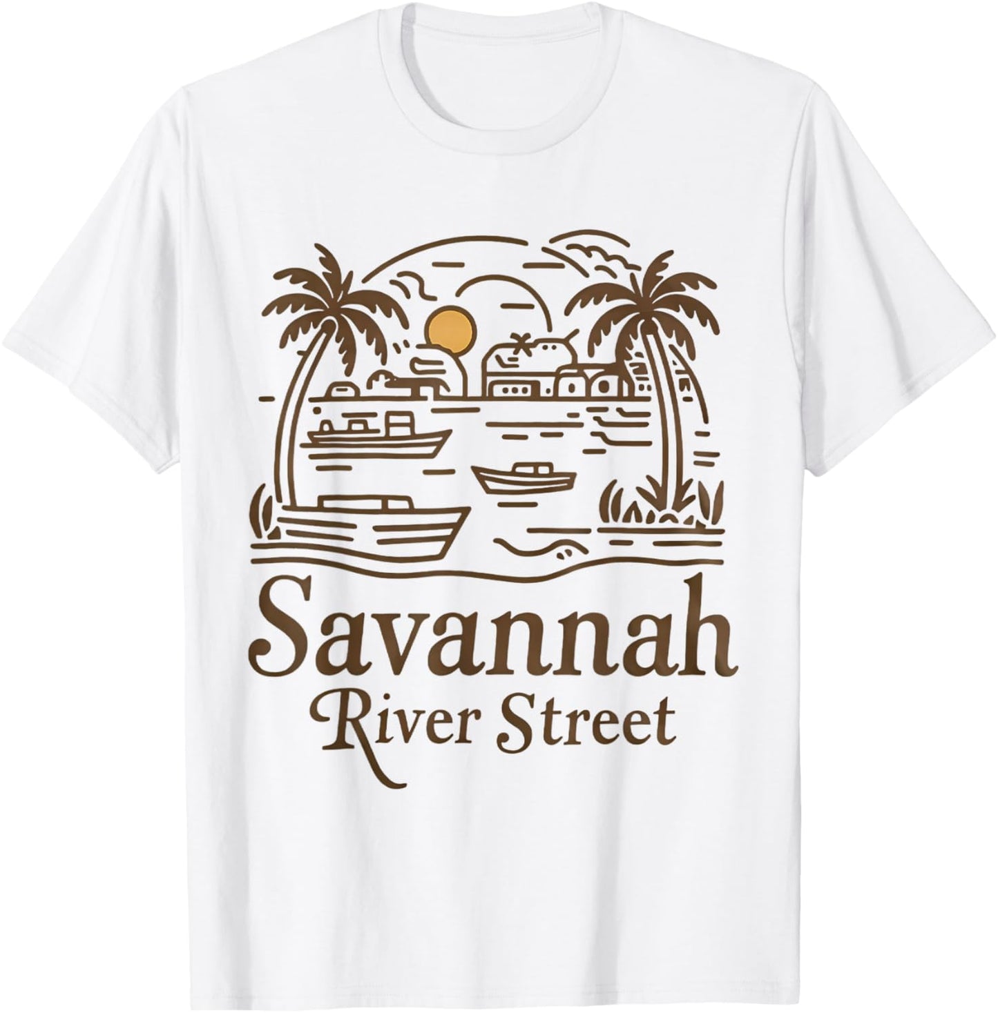Savannah River Street Georgia Souvenir T-Shirt - T-Shirt | White