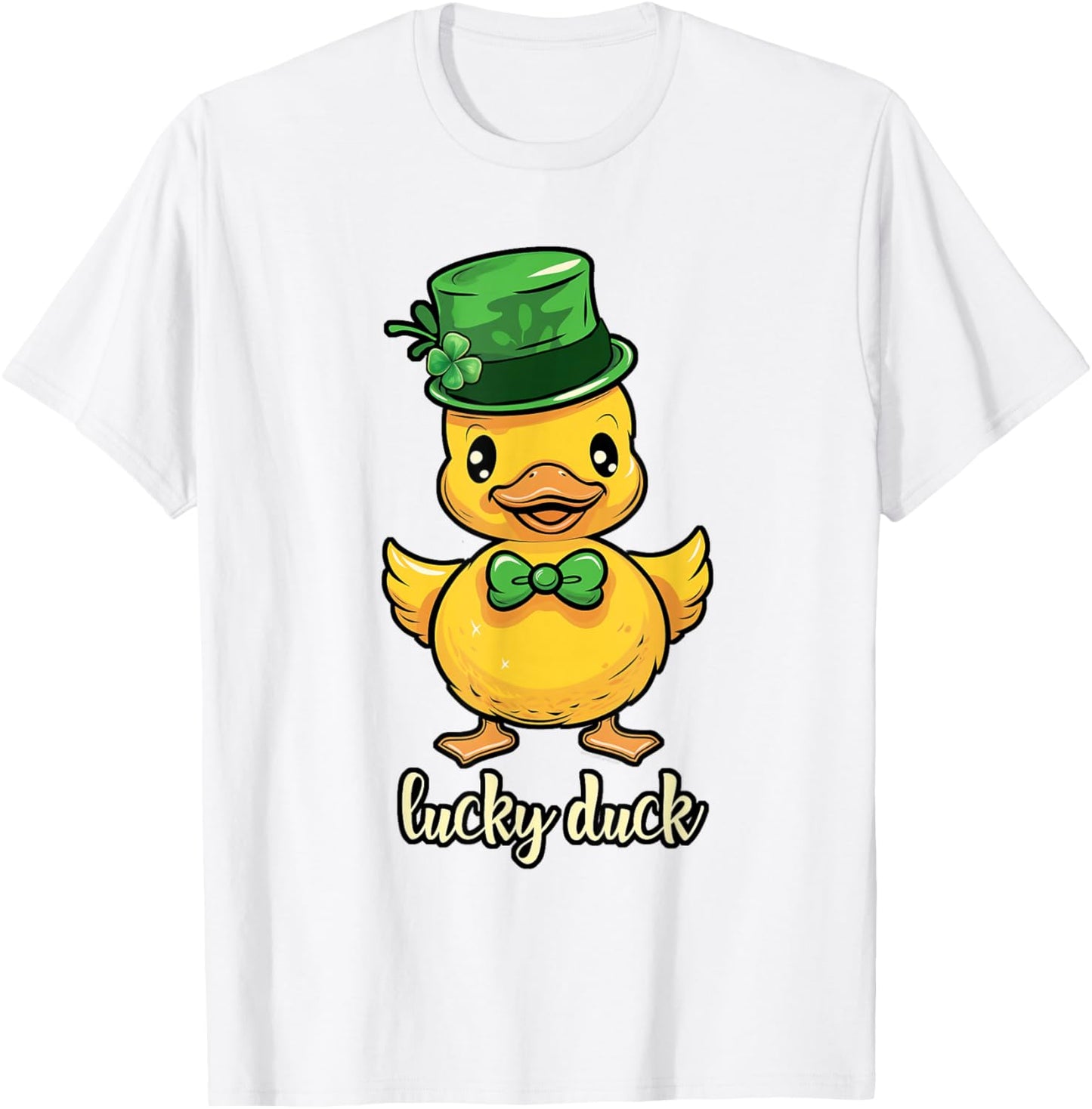 Cute St Patricks Day Lucky Duck for Kids Boys Girls Women T-Shirt - T-Shirt | White