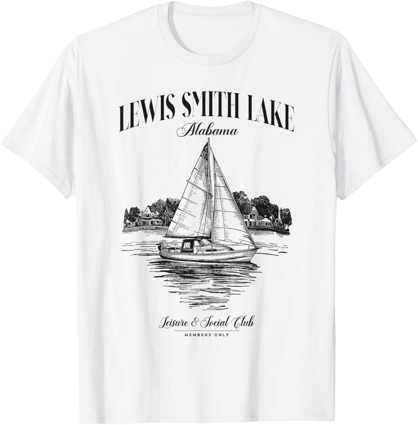 Lewis Smith Lake Alabama Outdoors Vintage T-Shirt - T-Shirt | White