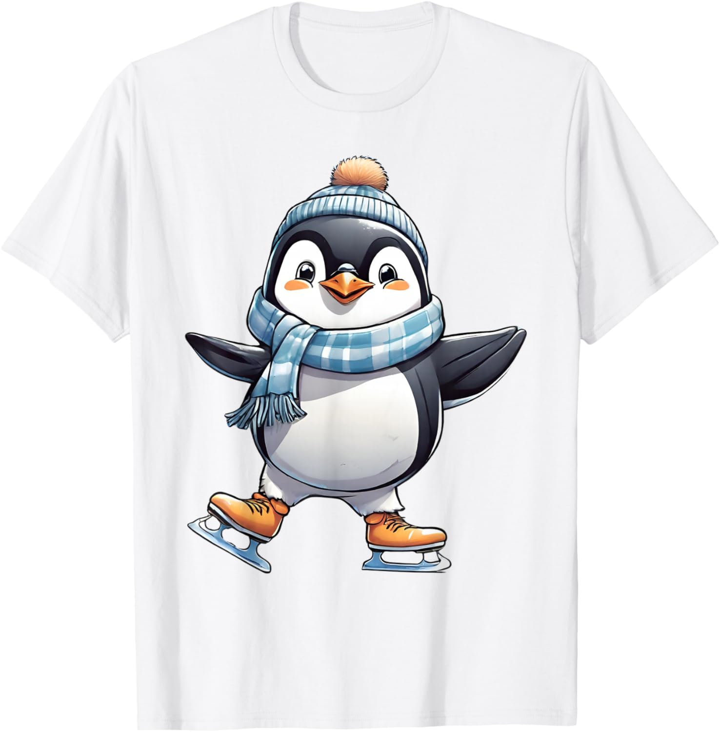 Funny Ice Skating Penguin Figure Skater Skate Dancer Gift T-Shirt - T-Shirt | White