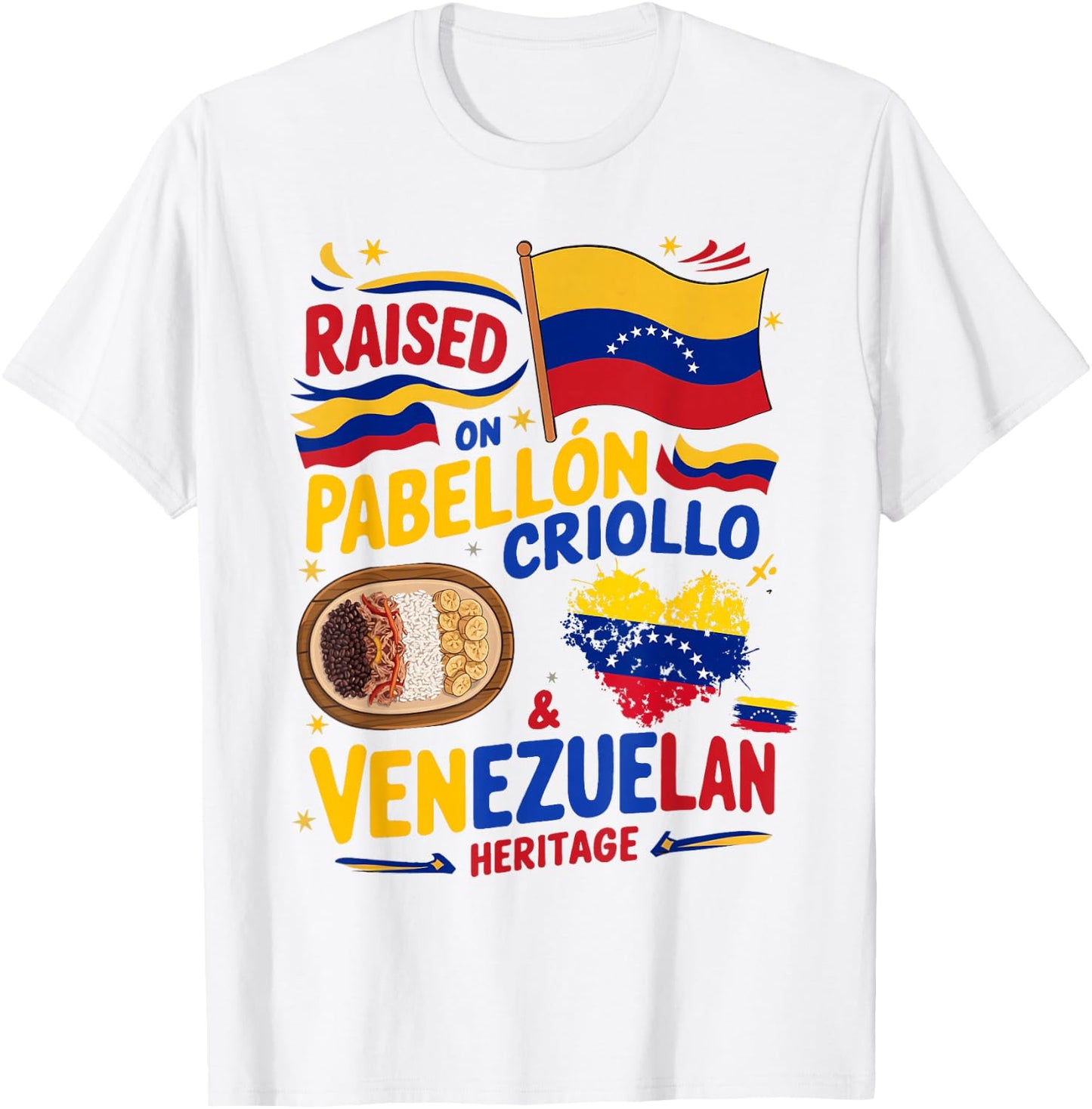 Venezuelan Flag Food Idea & Venezuela Heritage T-Shirt - T-Shirt | White