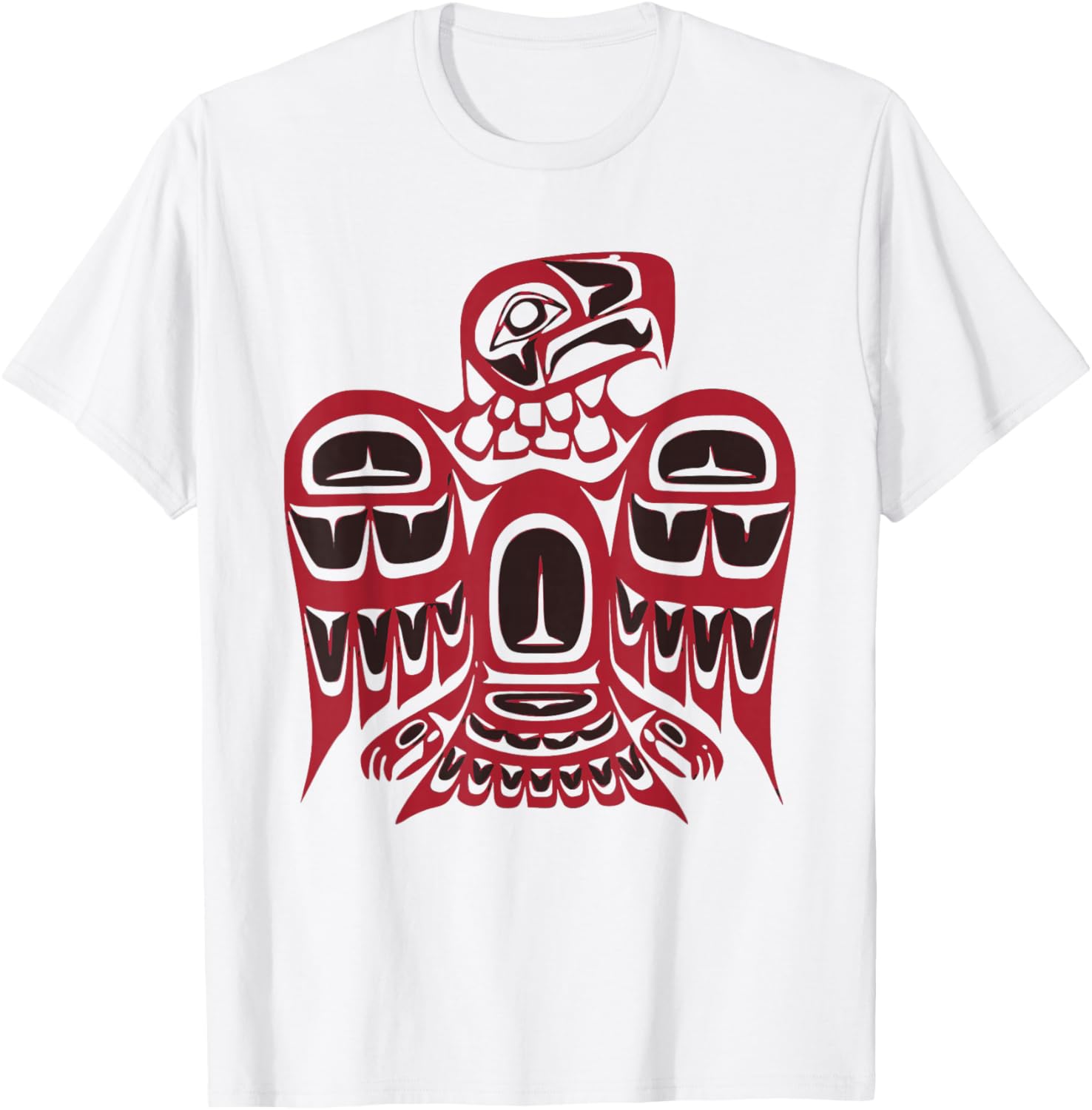 Pacific Northwest tribe art Hawk eagle T-Shirt - T-Shirt | White