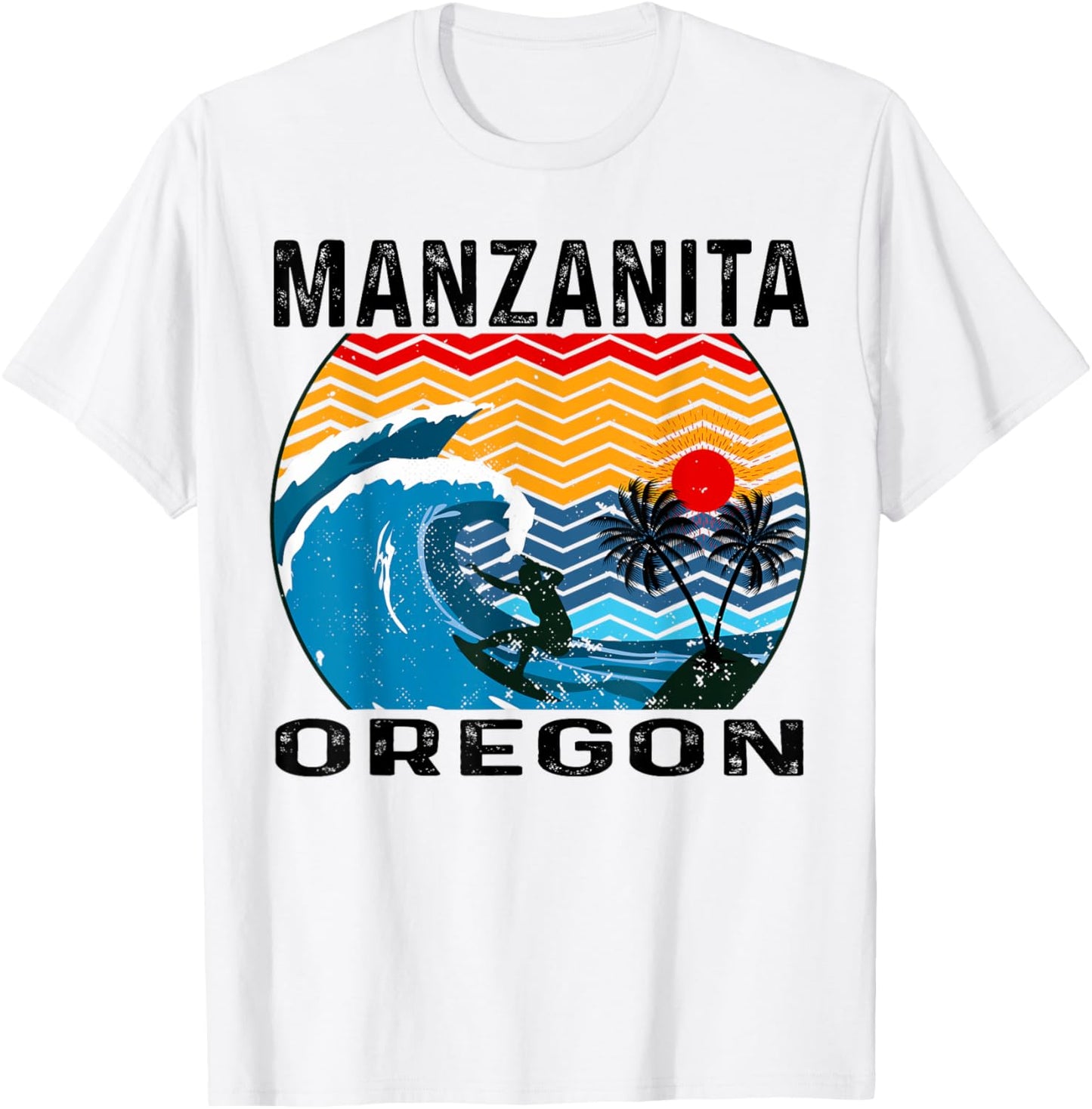 Oregon Manzanita Surfing Surfboard T-Shirt - T-Shirt | White