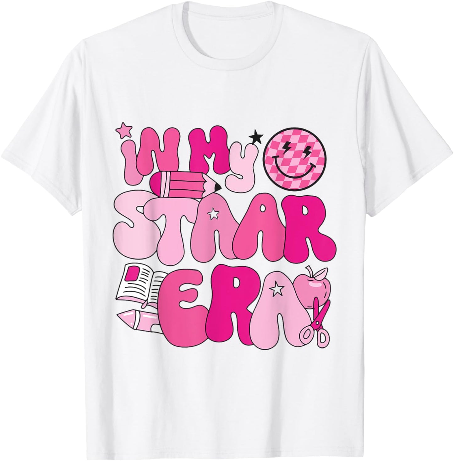 Groovy In My Star Era Pink Teacher Team Teacher Appreciation Women T-Shirt - T-Shirt | White