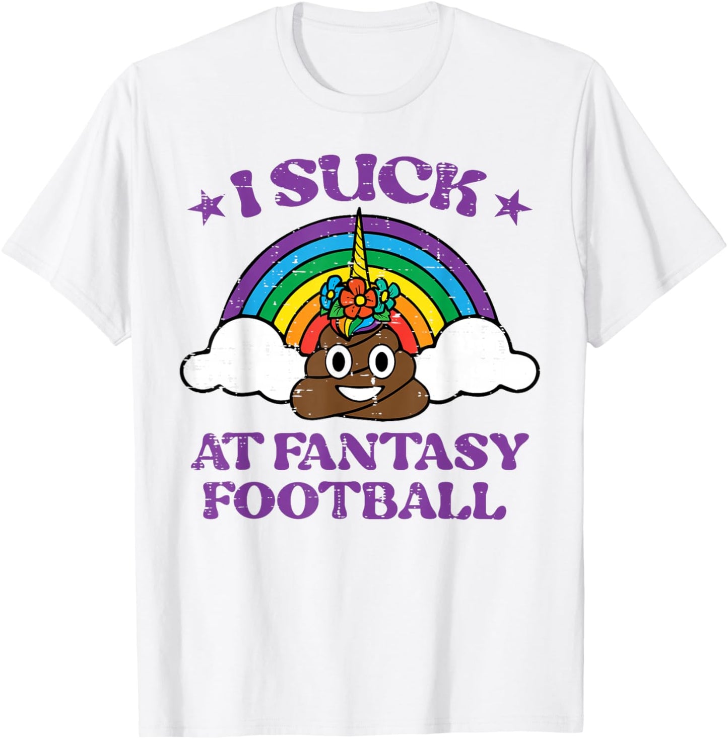 Funny Pink Fantasy Football Loser Shirt Flower Rainbow Men T-Shirt - T-Shirt | White