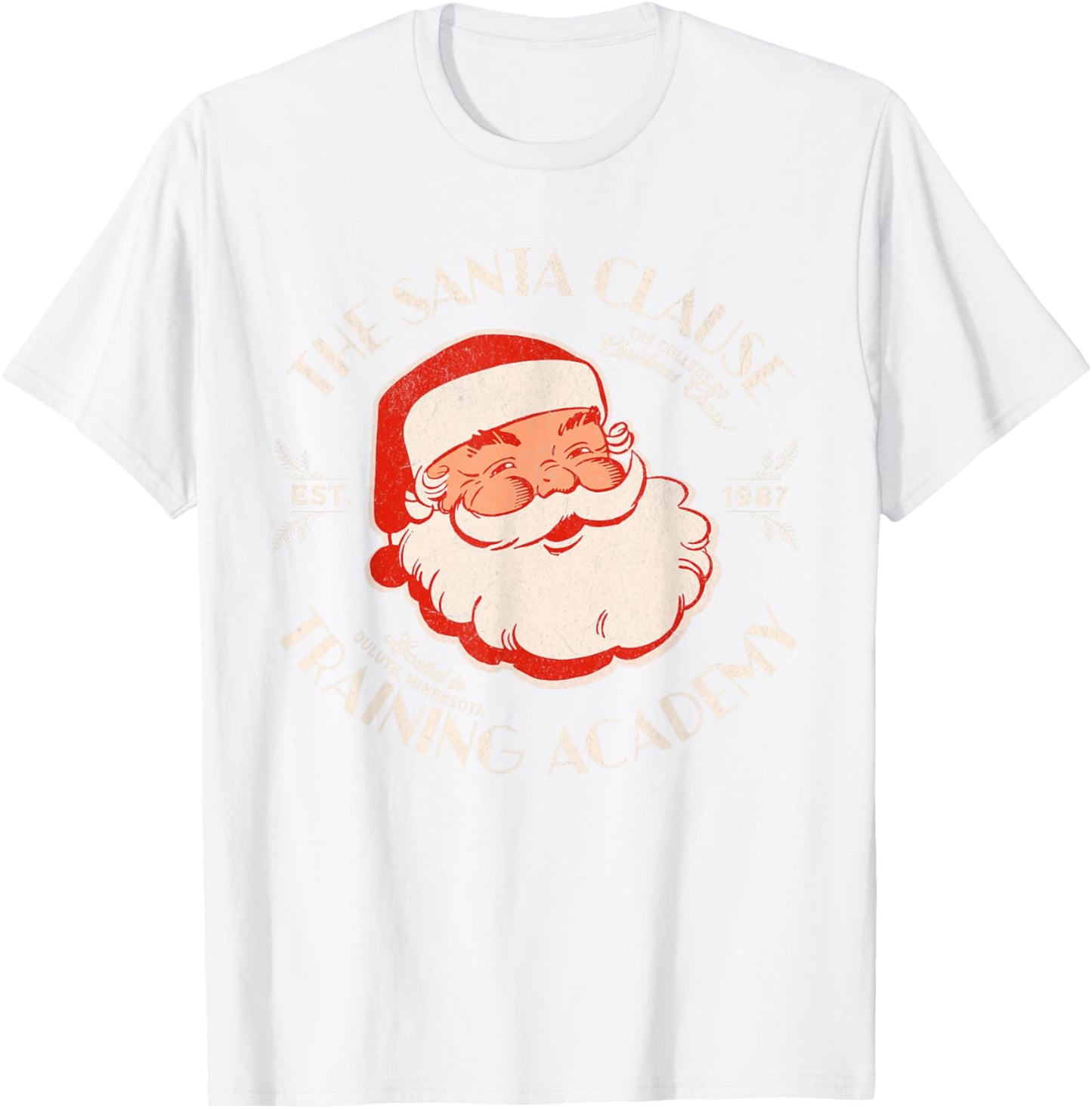 The Santa Clause Training Academy Retro Christmas T-Shirt - T-Shirt | White