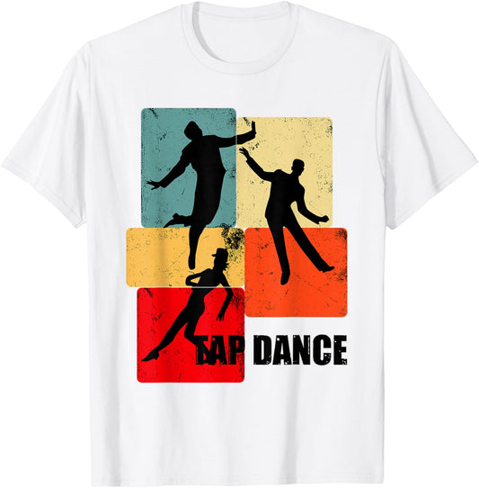 Retro Tap dancer Shirts | Tap Dancing for Tap Dancer | White, Small, Classic Fit, Short Sleeve T-Shirt - T-Shirt | White