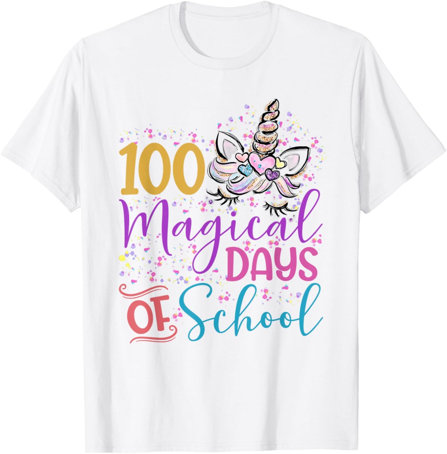 I Magically Survived 100 Days Unicorn Teacher 100th Day Men Women Kids T-Shirt - T-Shirt | White