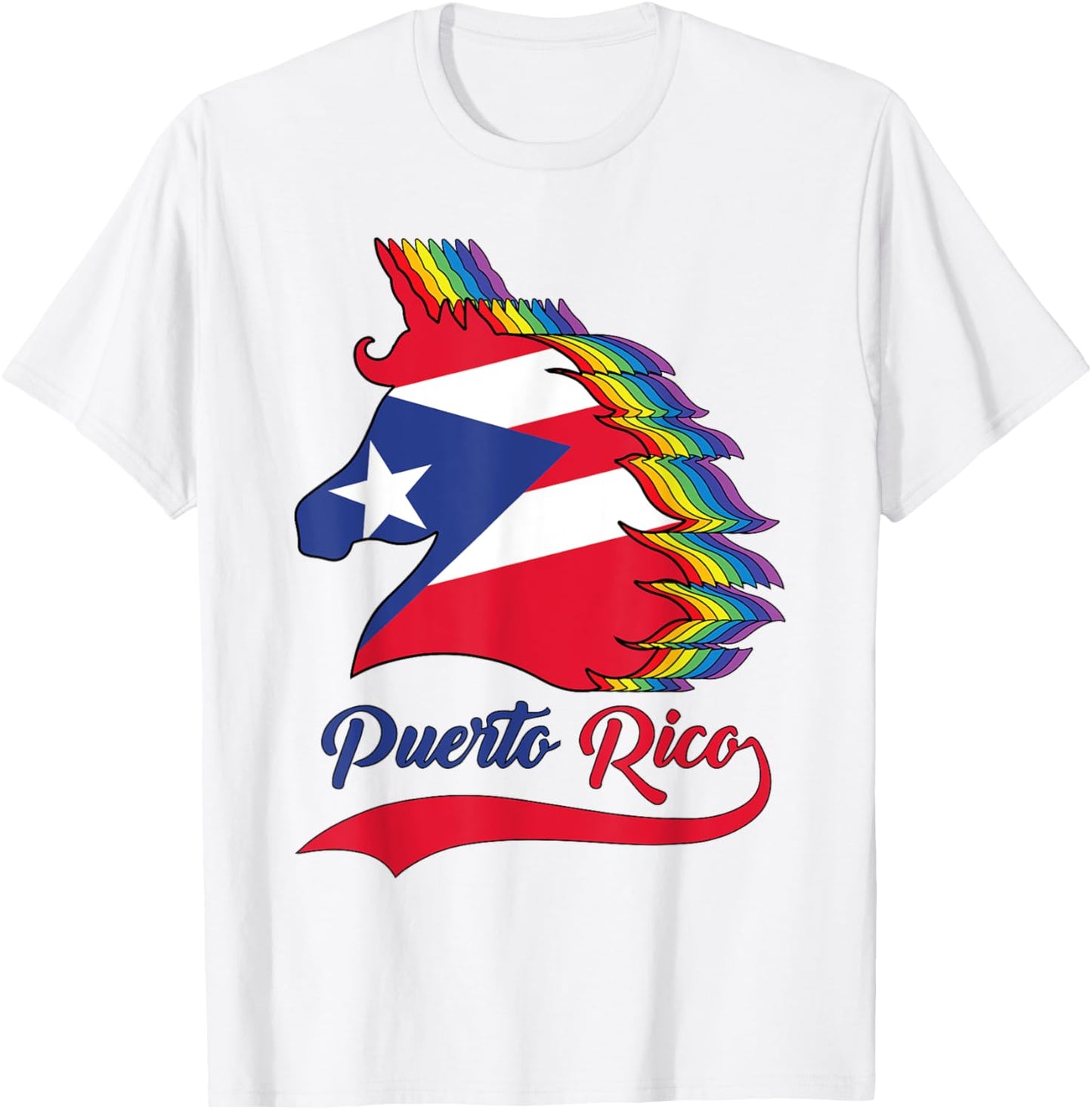 Puerto Rico Puerto Rican Flag Unicorn Rainbow Toddler Girls T-Shirt - T-Shirt | White