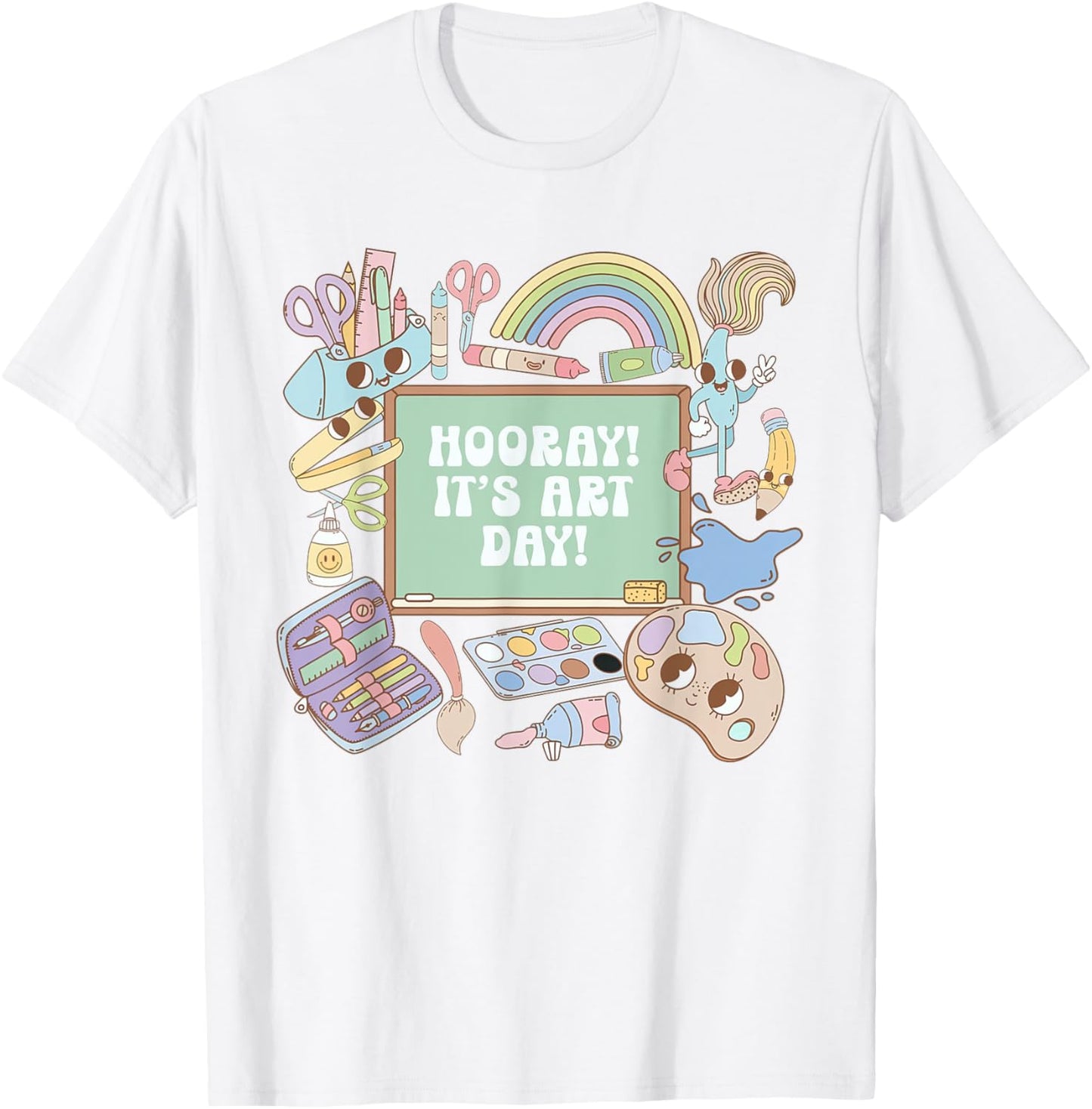 Retro Hooray It's Art Day Art Teacher Back To School Women T-Shirt - T-Shirt | White