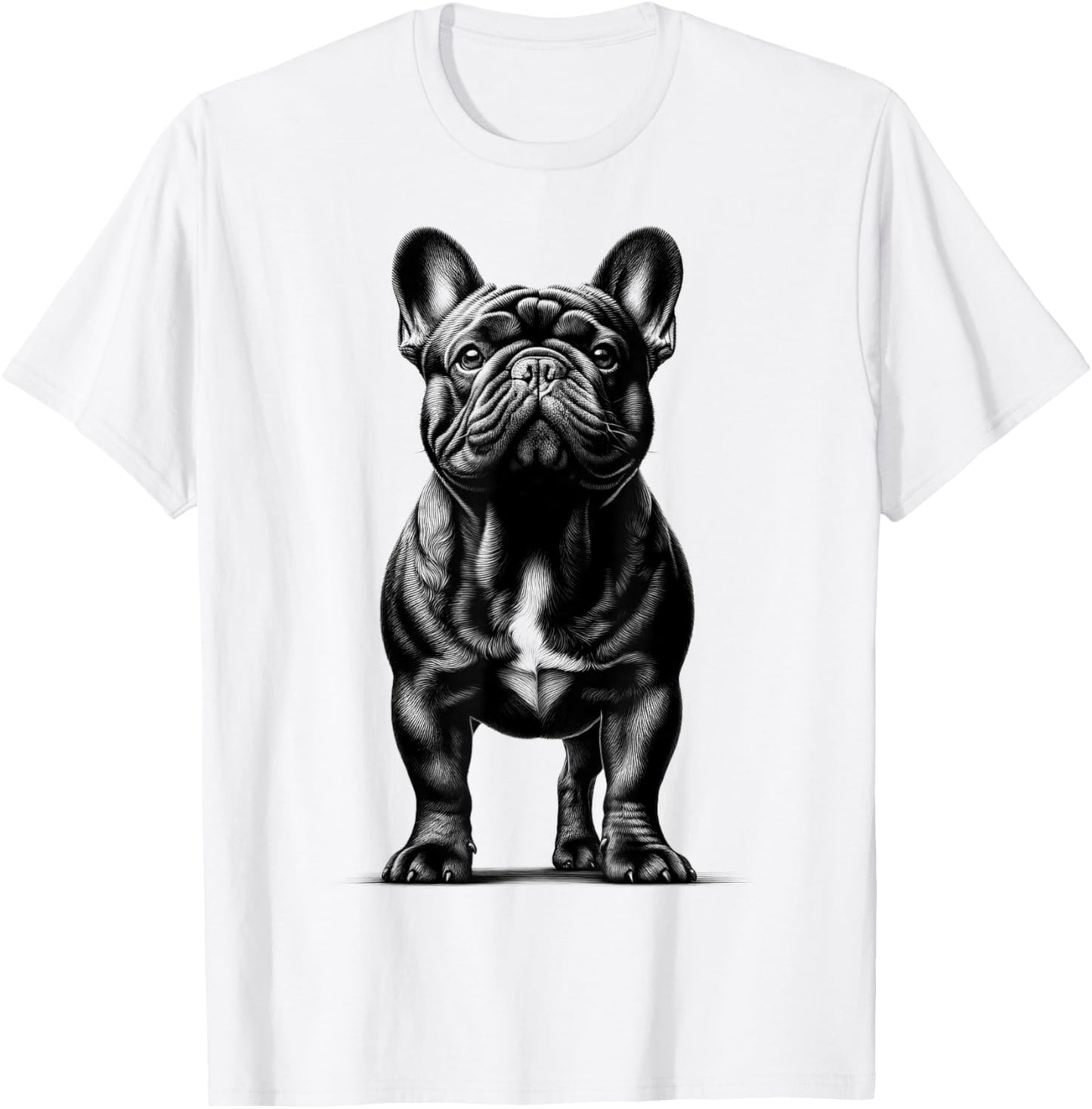 Cute French Bulldog in Proud Pose T-Shirt - T-Shirt | White