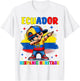 Hispanic Heritage Month Ecuador Flag Dab Kid for Kids T-Shirt - T-Shirt | White