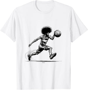 Doctor J Legendary Afro Dribbler Basketball T-Shirt - T-Shirt | White
