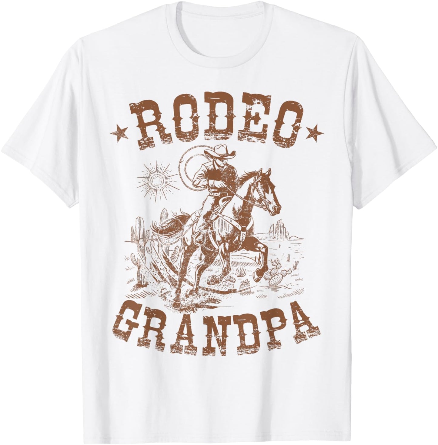 Rodeo Grandpa Western Cowboy Family Matching Father's Day T-Shirt - T-Shirt | White