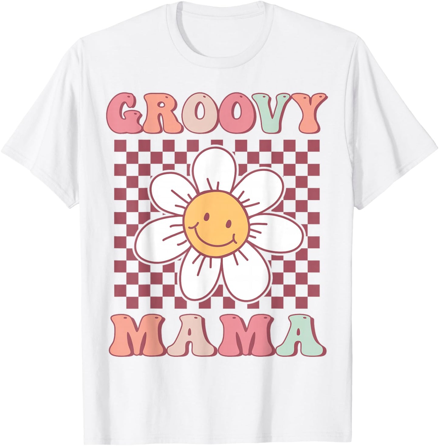 Cute Groovy Mama Matching Family Birthday Party Daisy Flower T-Shirt - T-Shirt | White