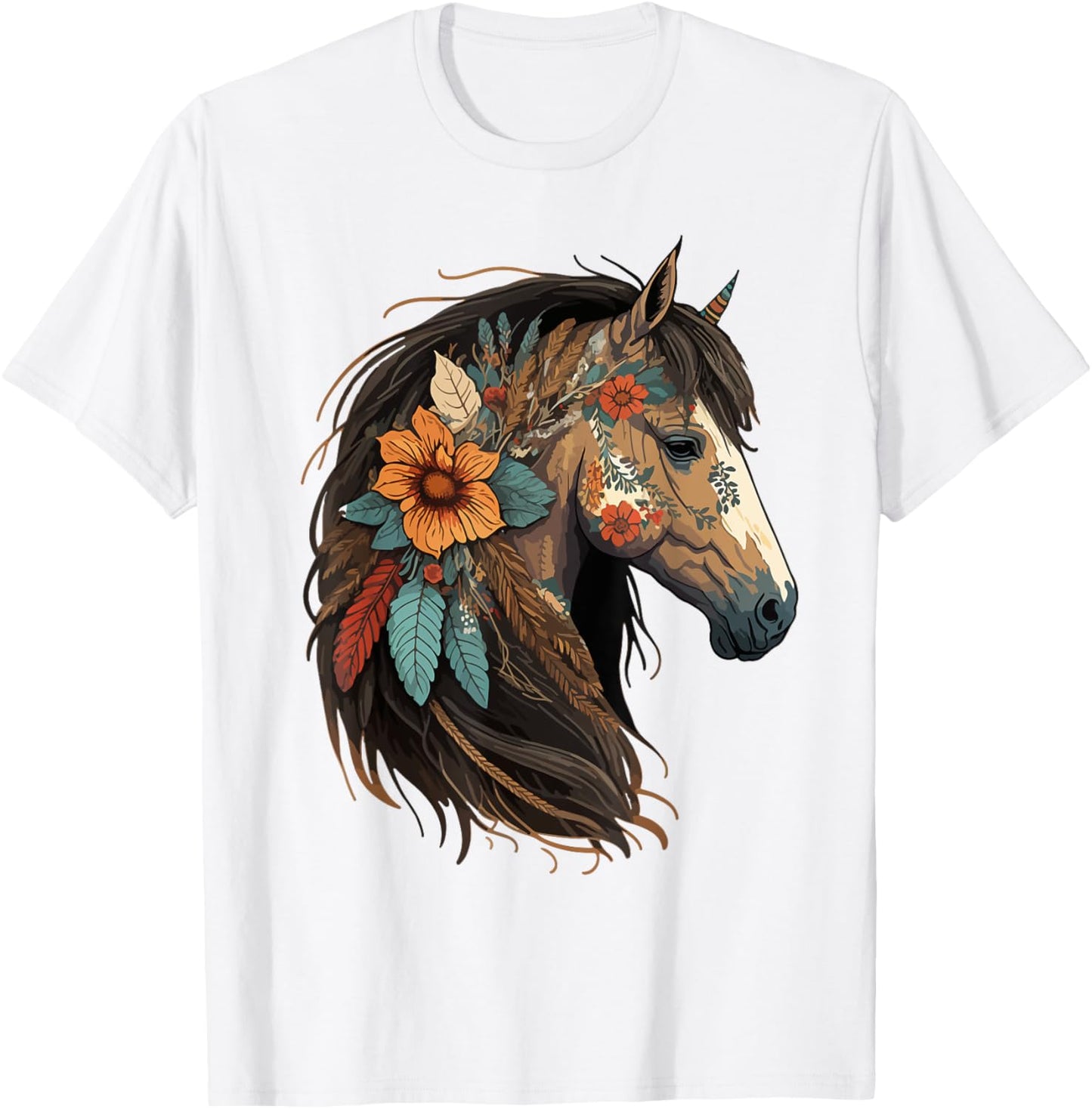 Equestrian Horse Portrait Western CowGirl Horseback Riding T-Shirt - T-Shirt | White
