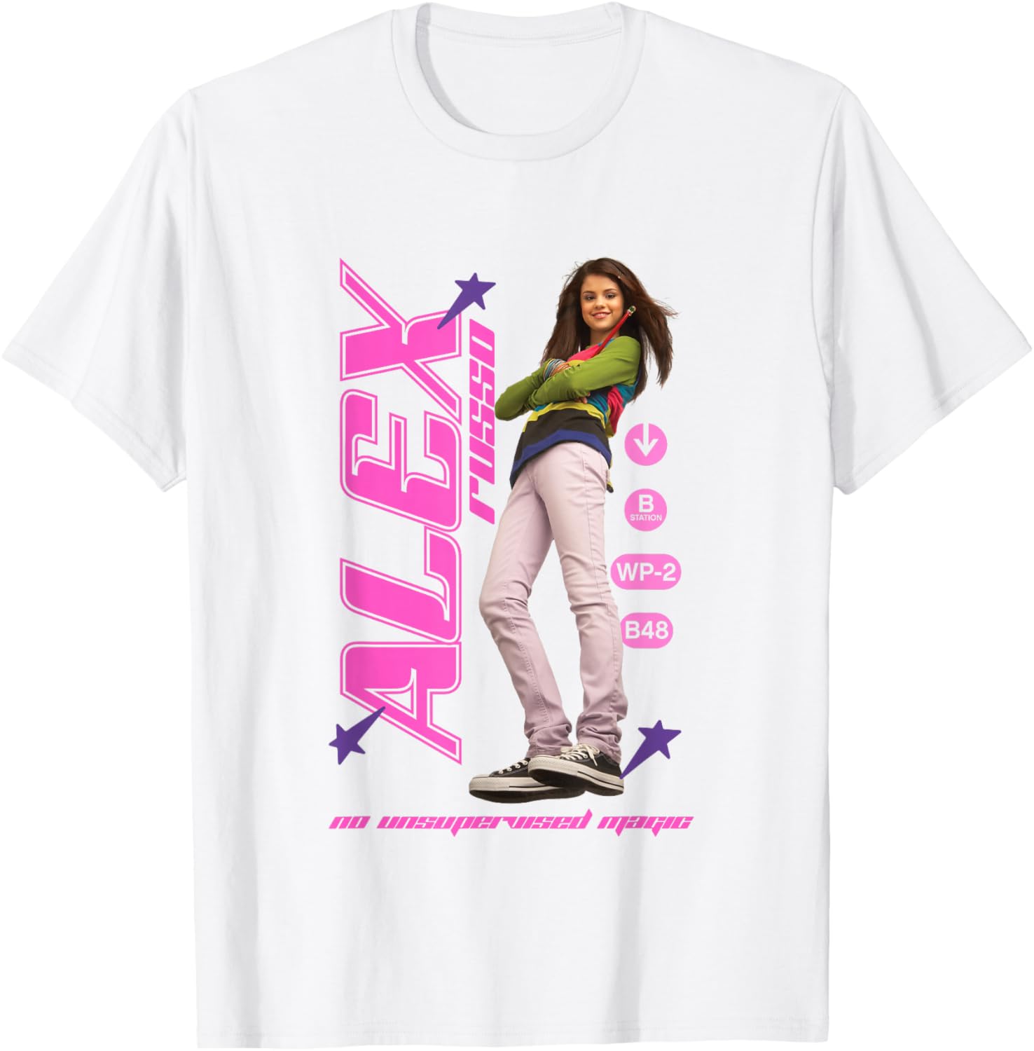 Disney Wizards of Waverly Place Alex Russo Girly Big Poster T-Shirt - T-Shirt | White