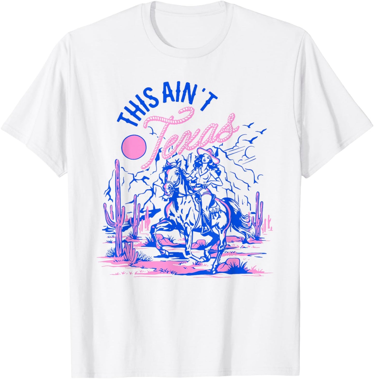 This Ain’t Texas Cowgirl Queen Bee Silhouette Texas Holdem T-Shirt - T-Shirt | White