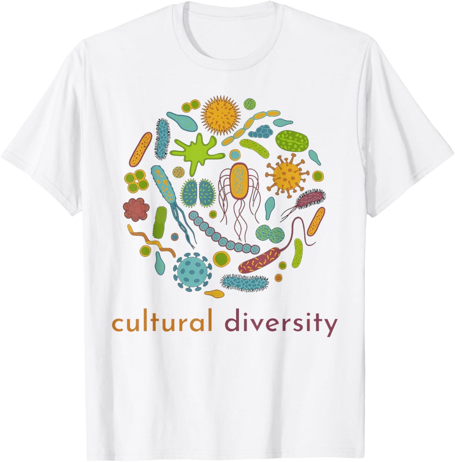Cultural Diversity Microbiology Science Diverse Microbiome T-Shirt - T-Shirt | White