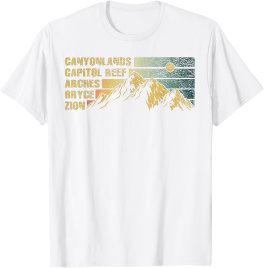 Vintage Utah Souvenir Big 5 Utah Mighty Five National Park T-Shirt - T-Shirt | White