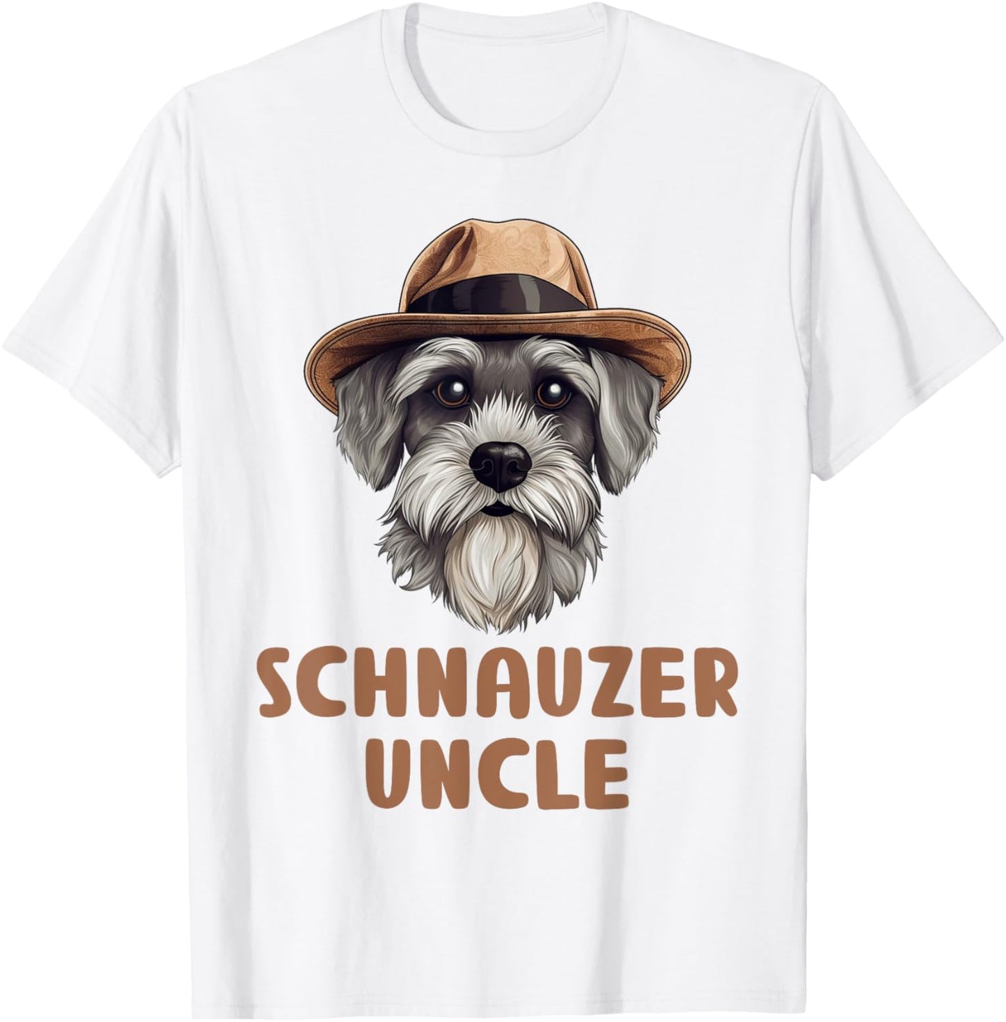Cute Schnauzer Uncle Dog Lovers Gift Miniature Schnauzer Men Women Girls Kids T-Shirt - T-Shirt | White