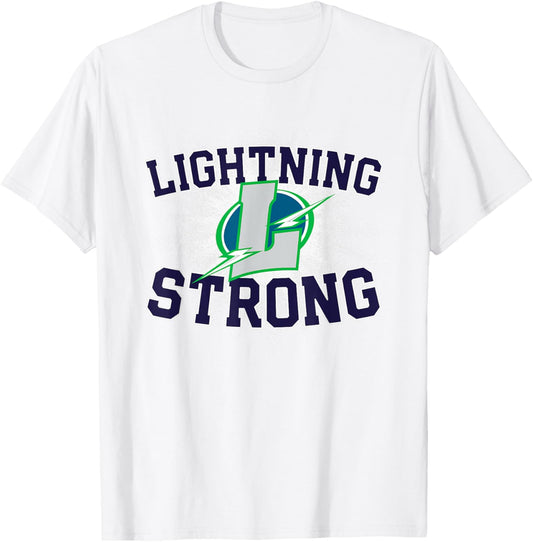 Lapeer Lightning Logo Strong Flag HS T-Shirt - T-Shirt | White