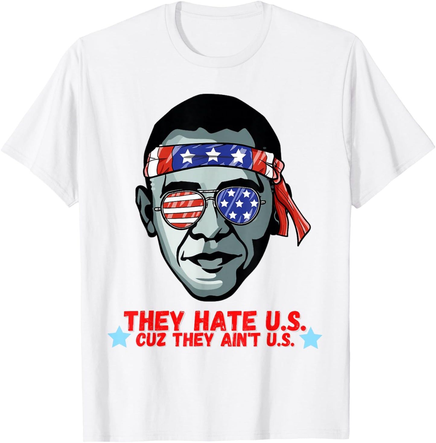 Funny Obama 4th of July Shirt for Adults Men Women T-Shirt - T-Shirt | White