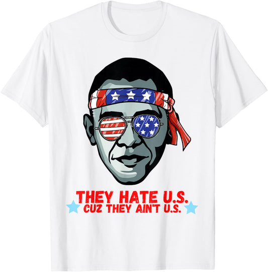 Funny Obama 4th of July Shirt for Adults Men Women T-Shirt - T-Shirt | White