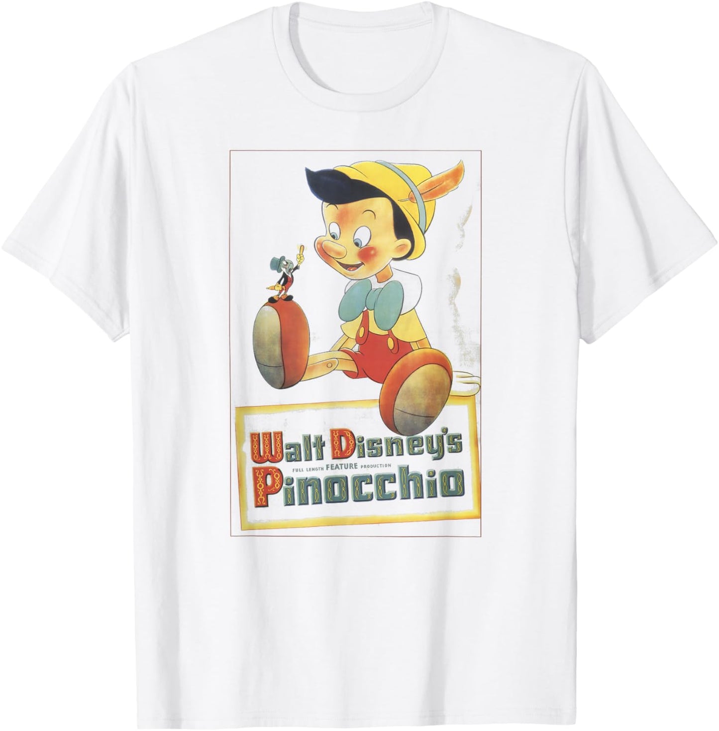 Disney Pinocchio Vintage Portrait T-Shirt - T-Shirt | White