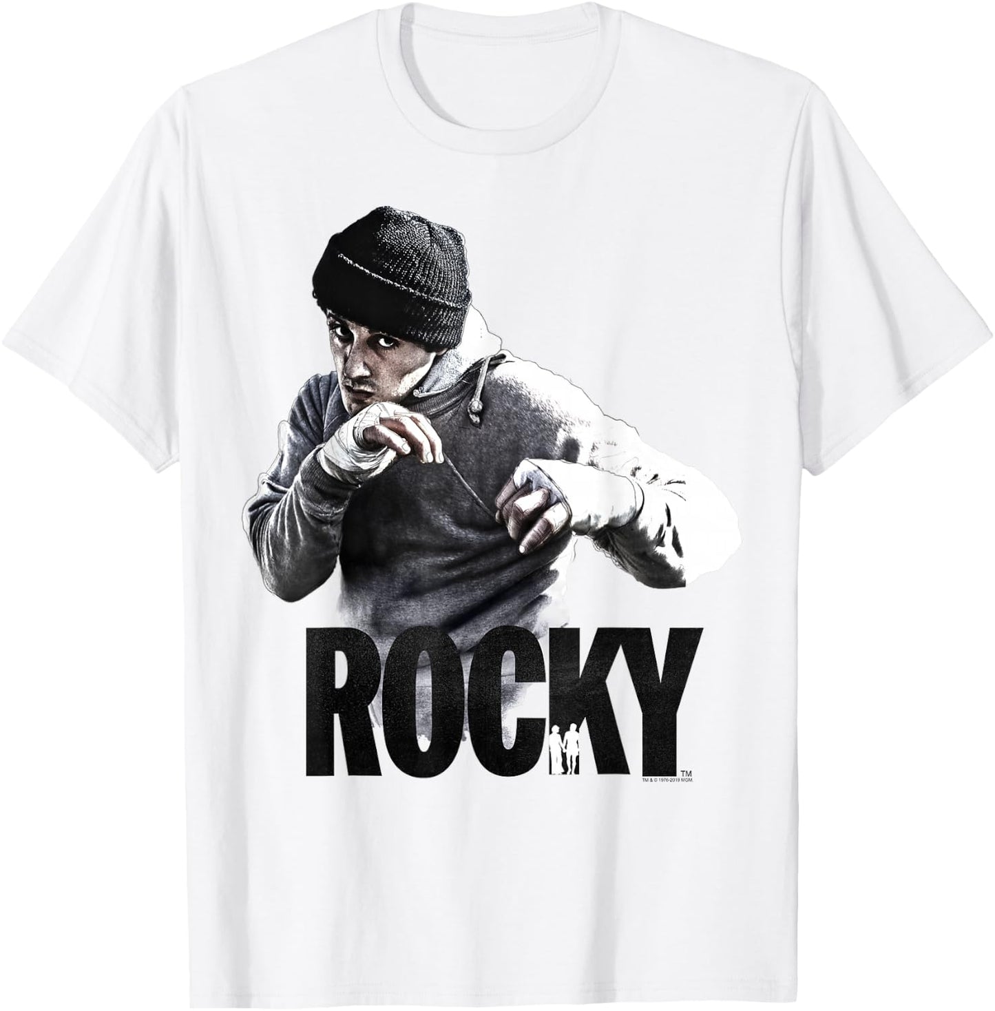 Rocky Shadow Boxing Portrait Logo T-Shirt - T-Shirt | White