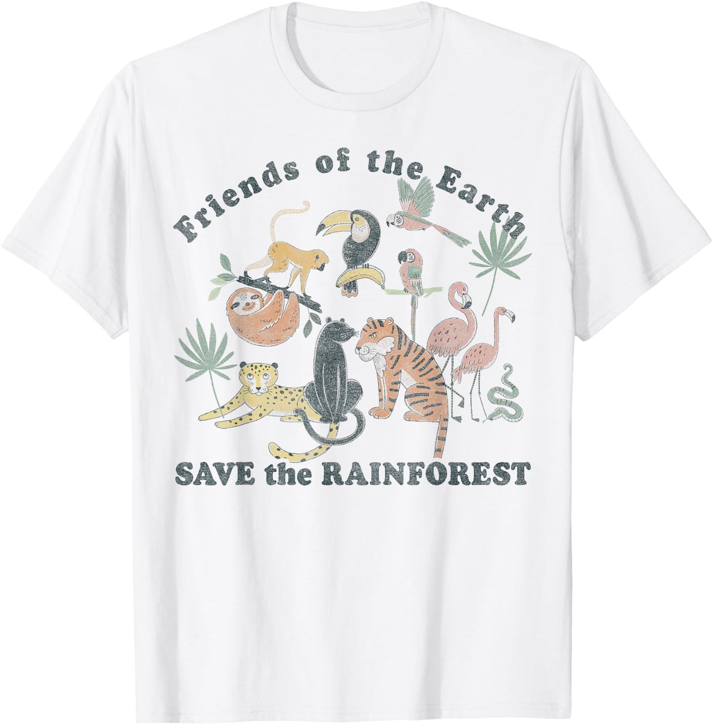 Trendy Animals Save The Rainforest T-Shirt - T-Shirt | White