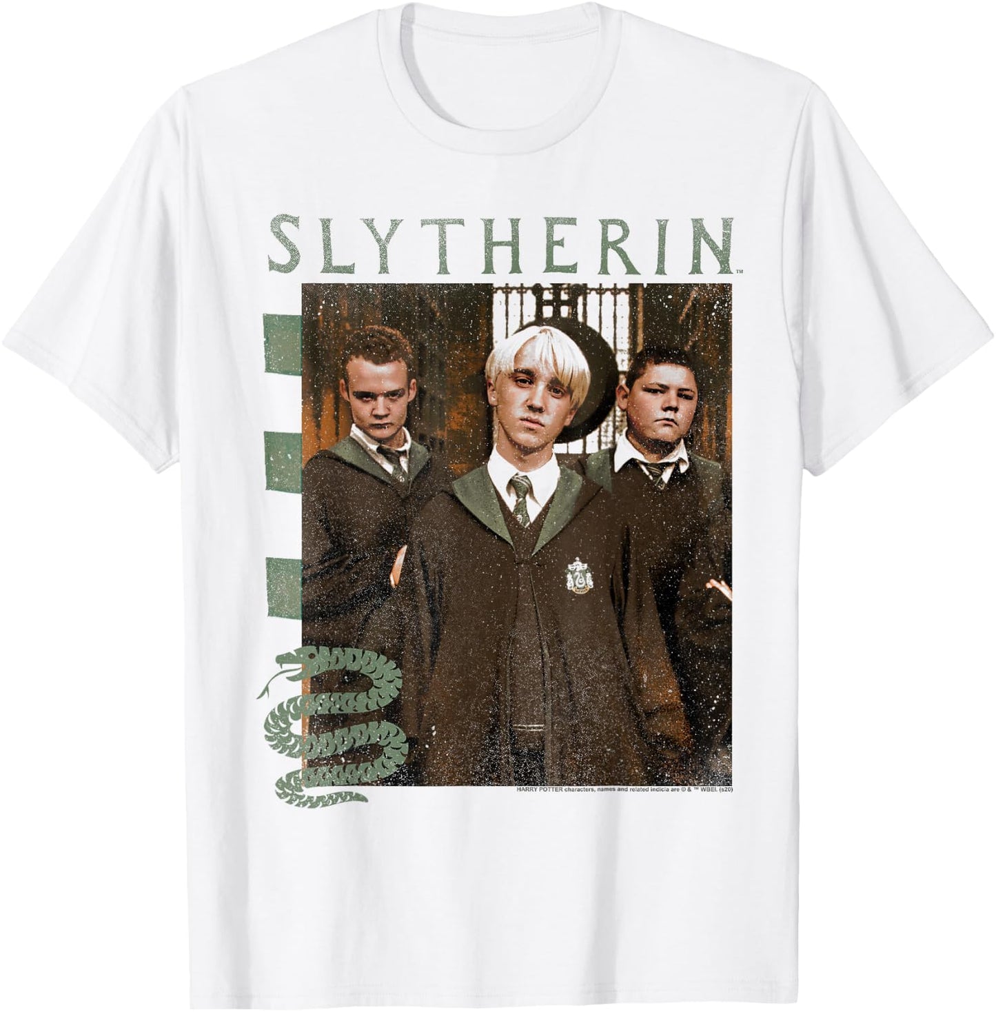 Harry Potter Draco Crabbe & Goyle Slytherin Group Shot T-Shirt - T-Shirt | White