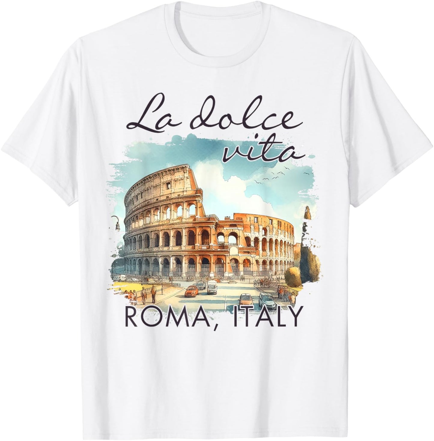 Roma Italy Traveling Colosseum Trip La Dolce Vita Roma Italy T-Shirt - T-Shirt | White