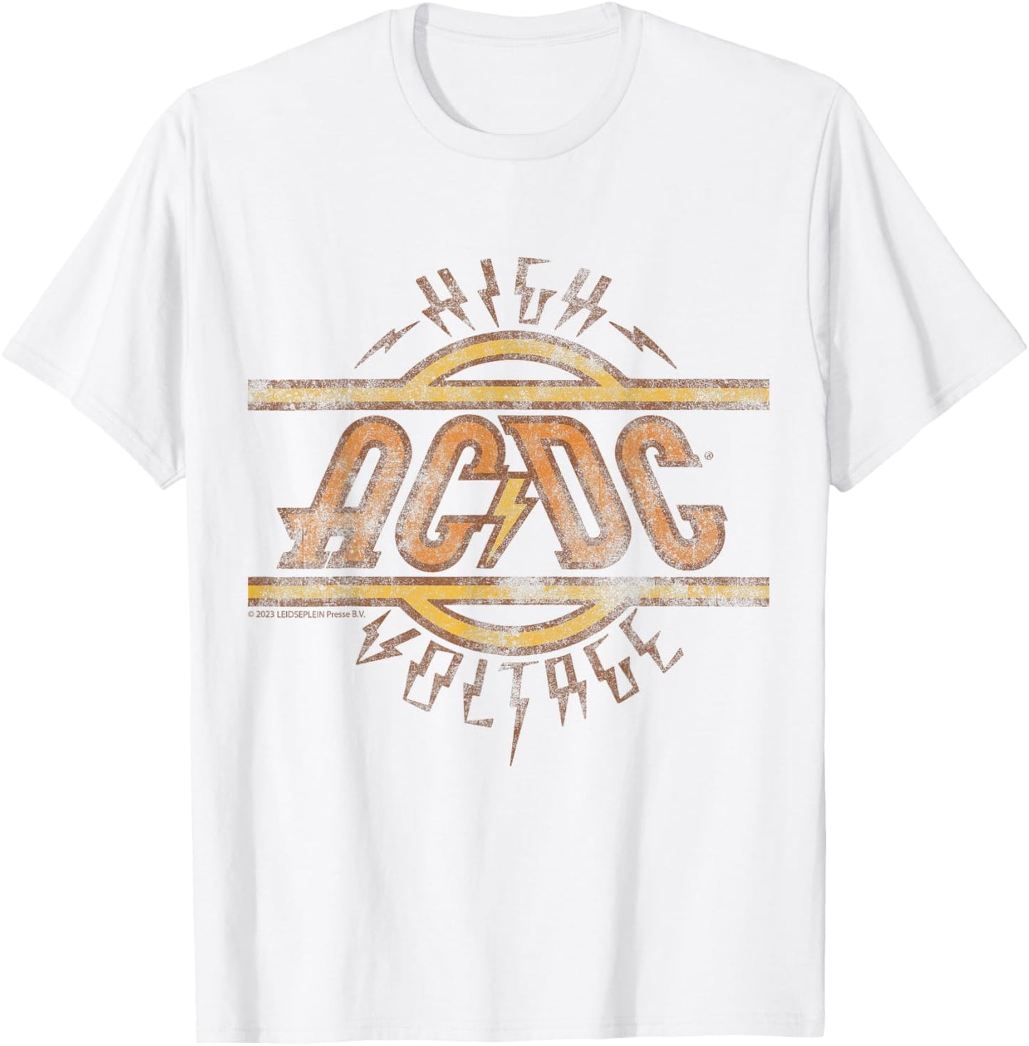 Offizielles AC/DC High Voltage Logo Weiß T-Shirt - T-Shirt | White