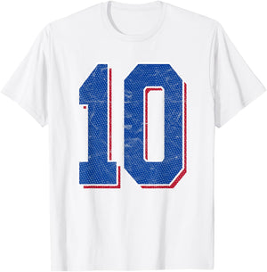 Number 10 Numbered Uniform Sports Team Jersey 10th Birthday T-Shirt - T-Shirt | White