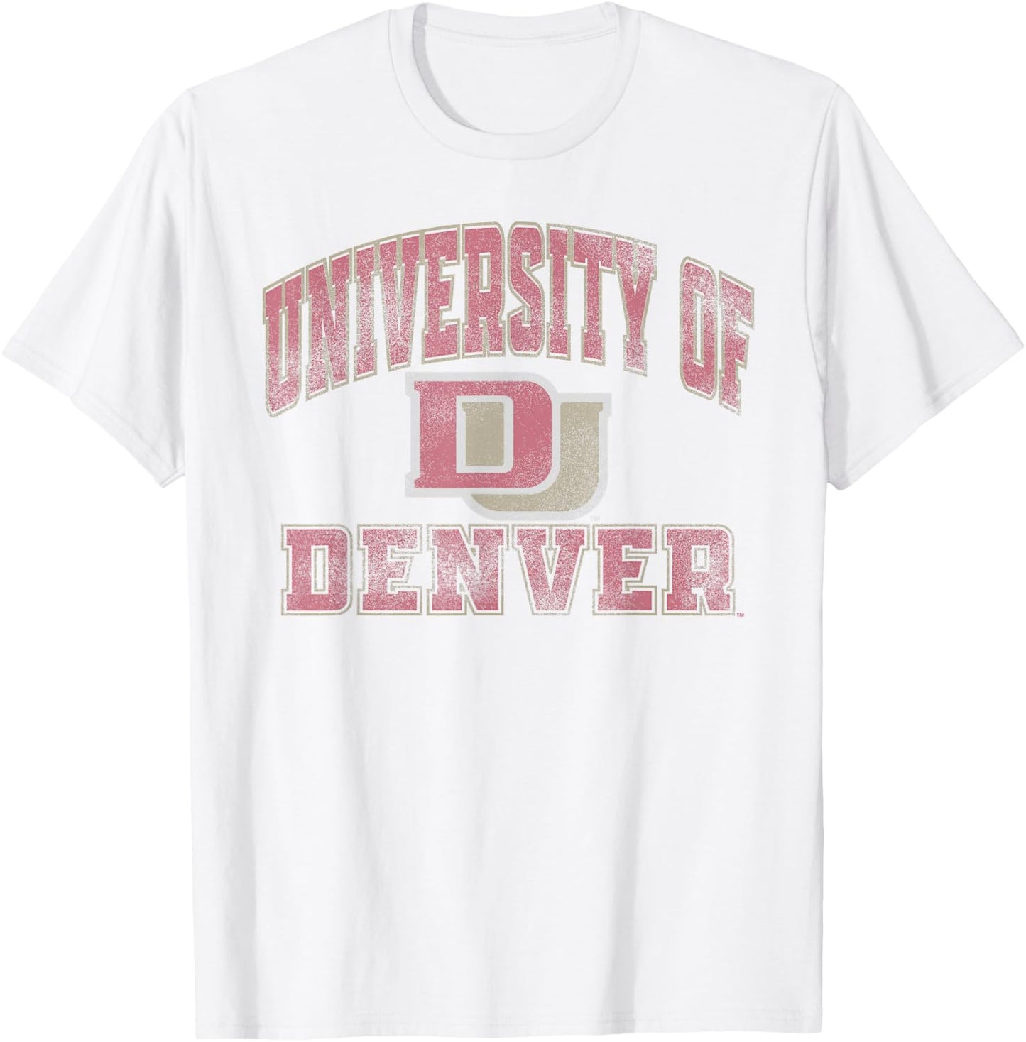 Denver Pioneers Vintage Worn Gray Officially Licensed T-Shirt - T-Shirt | White