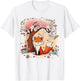 Fox Japanese Aesthetic Cherry Blossom Anime Pink Vaporwave T-Shirt - T-Shirt | White