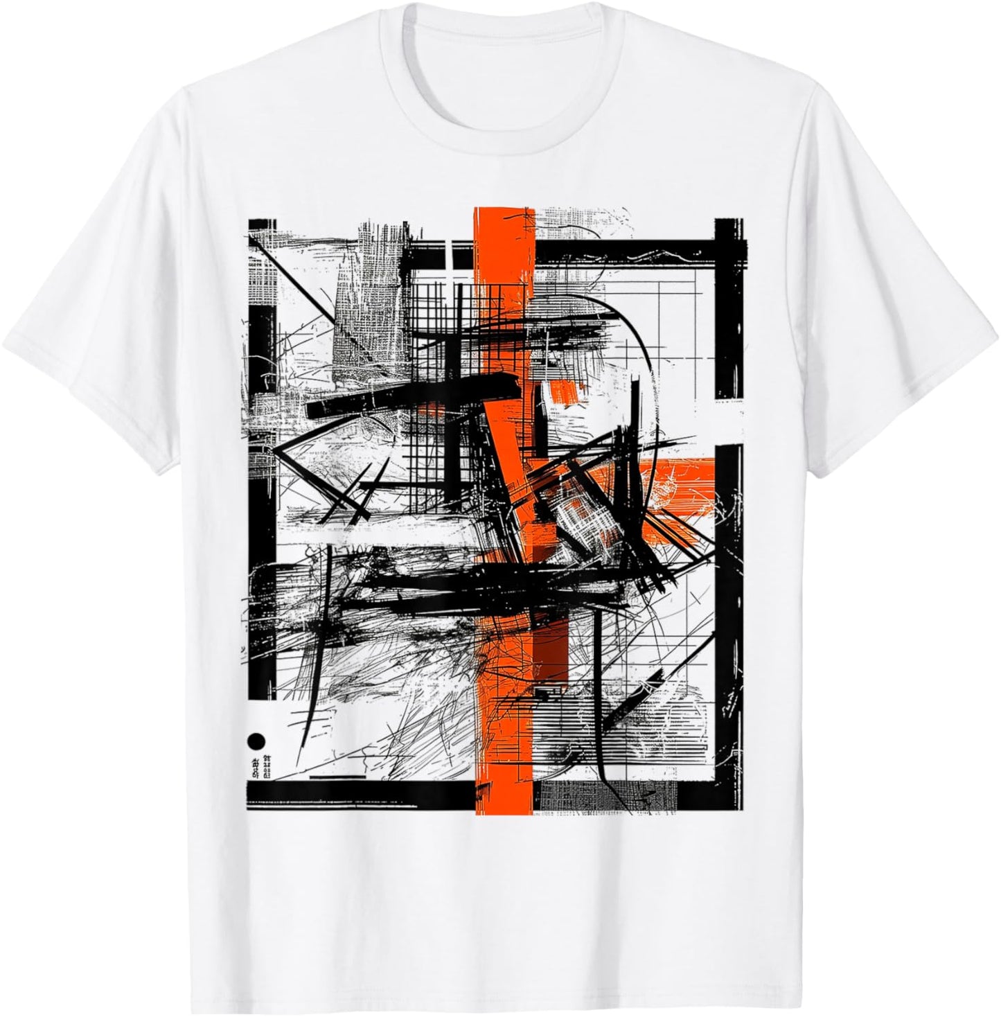 Art Drawing Abstract Geometric Graphic Art T-Shirt - T-Shirt | White