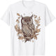 Moon Owl Birds Owl Gifts Graphic Women Boys Girls T-Shirt - T-Shirt | White