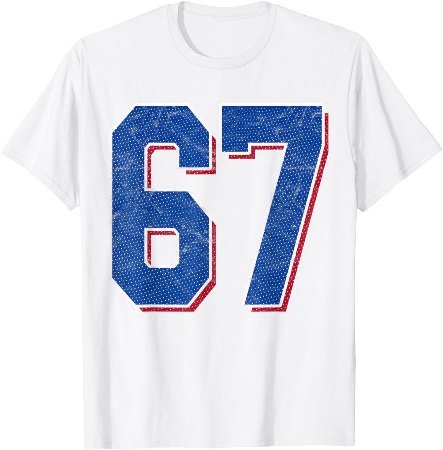 Number 67 Numbered Uniform Sports Team Jersey 67th Birthday T-Shirt - T-Shirt | White